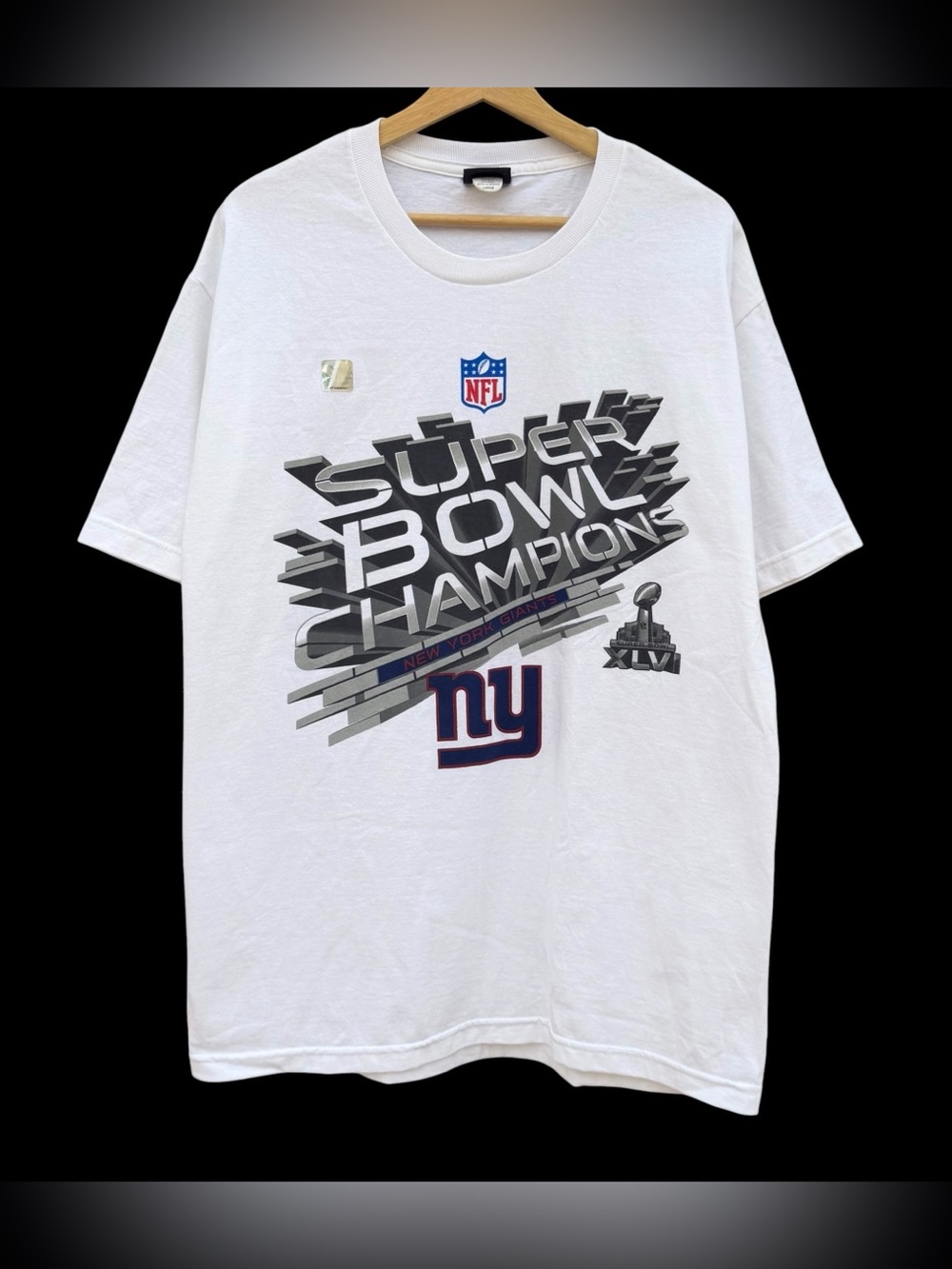 NFL New York Giants 2012 Super Bowl XLVI Champions T-Shirt White Size Large